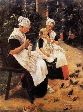  Amsterdam Oil Painting - amsterdam orphans in the garden 1885 Max Liebermann German Impressionism